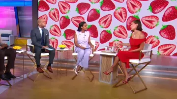 Vivienne Westwood Ginnie Draped Dress worn by Hailey Baldwin as seen in Good Morning America on August 28, 2023