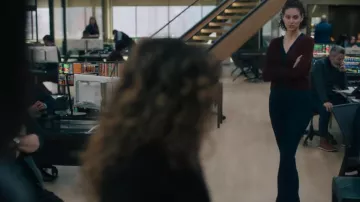 Maison Margiela Two-tone Sitch-detail Cardigan usado por Rian (Eva Victor) como se ve en Billions (S07E03)