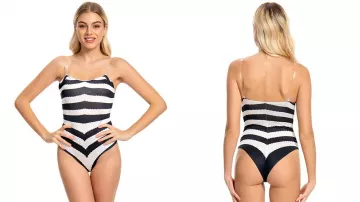 Le maillot de bain 1 pièce rayé porté par Barbie (Margot Robbie) dans le film Barbie