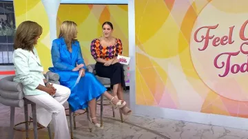 Cinq a Sept Kris Ruched Sleeve Double Breasted Blazer worn by Hoda Kotb as seen in Today on August 29, 2023