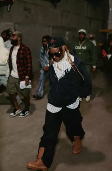 Louis Vuitton Beige LV Ranger Boots worn by Lil Wayne on the Instagram account of @liltunechi