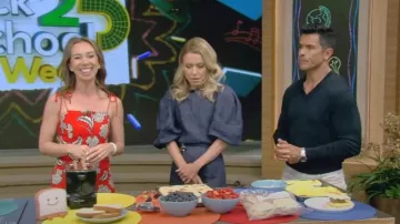 Alice + Olivia Josie Wide Leg Tie Strap Jumspuit worn by Shannon Doherty as seen in LIVE with Kelly and Mark on  August 30, 2023