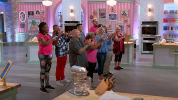 Dremagia Flexible Length Leggings Colorful Skull Flower Print Soft worn by Cura Johnson as seen in The Big Nailed It Baking Challenge (S01E01)