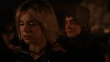 Tiffany and Co Elsa Peretti Open Heart Pendant in 18K Gold worn by Teen Natalie (Sophie Thatcher) as seen in Yellowjackets (S02E08)