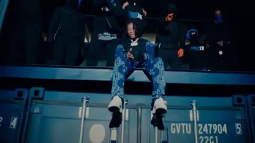 Nike Air Force 1 Low White sneakers worn by Digga D in Bluuwuu 2 music video by Digga D x Sav’O x Ty x Rack5 x Horrid1 x MSkum x Dodgy x ZK