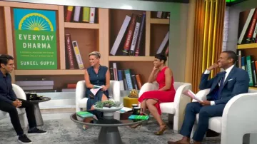 Robe Ted Baker London Mikella portée par Jericka Duncan vue dans CBS Mornings le 4 septembre 2023