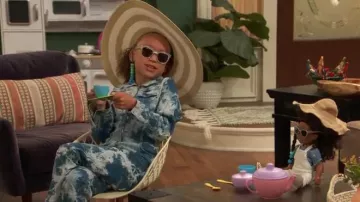 Stella Mccartney Tie-Dye Den­im Jump­suit worn by Alice Baxter (Mykal-michelle Harris) as seen in Raven's Home (S06E16)