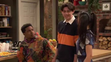 H&M Relaxed Fit Rugby Shirt worn by Neil (Felix Avitia) as seen in Raven's Home (S06E16)