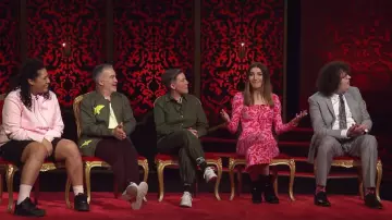 Ruby Bob­bi Tie Dress worn by Melanie Bracewell as seen in Taskmaster NZ (S04E07)