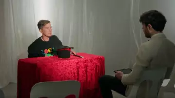 Madhappy Lo­cal Op­ti­mist Sweat­shirt worn by Karen O'Leary as seen in Taskmaster NZ (S04E07)