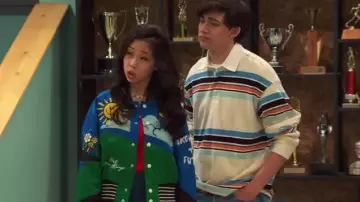 Shop Akira Always and Forever Bomber Jacket worn by Ivy (Emmy Liu-wang) as seen in Raven's Home (S06E17)
