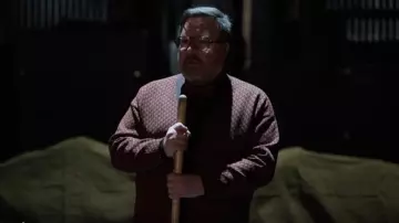 Zara Geo­met­ric Jacquard Cardi­gan worn by Howard Morris (Michael Cyril Creighton) as seen in Only Murders in the Building (S03E06)