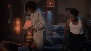 Louis Vuitton Croisette Bag in Damier Azur Canvas Beige worn by Edie (Kelly Rowland) as seen in grown-ish (S06E09)