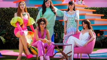 Pink Platform Heels worn by Barbie (Hari Nef) in Barbie movie outfits