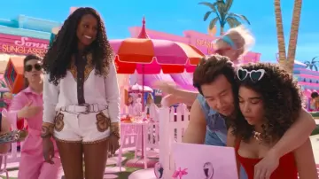 White Western Shorts worn by Barbie (Issa Rae) in Barbie movie outfits