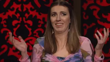 Ruby Rio Mesh Top worn by Melanie Bracewell as seen in Taskmaster NZ (S04E08)