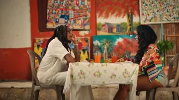 Rhude White Ajor Lace Shirt worn by Quavo in Galaxy (Official Music Video)