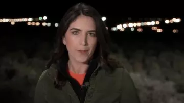 Lucky Brand Utility Jacket in Olive Night worn by Liz Kreutz as seen in Today on September 5, 2023