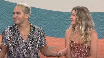 Pretty Little Thing Leopard Print Pointed Top Edge Corset Top worn by Alexa PenaVega as seen in Today on  September 6, 2023