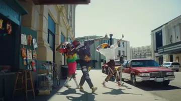 The North Face x Online Ceramics Grey Star Person Pants worn by Chris Brown in Summer Too Hot (Official Music Video)