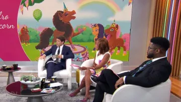 Chiara Boni La Petite Robe Purity Print Boat-Neck Cap-Sleeve Robe fourreau portée par Gayle King comme vu dans CBS Mornings le 5 septembre 2023