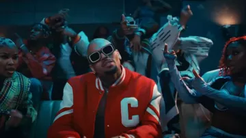 Mykita Black & Beige-Trim Studio.13 Sunglasses worn by Chris Brown in How We Roll with Ciara (Official Music Video)