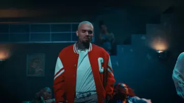 Givenchy White Studded & Crystal Embellished Belt worn by Chris Brown in How We Roll with Ciara (Official Music Video)