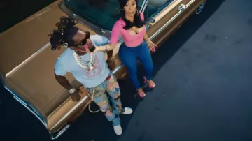 Nike Air Force 1 Low White sneakers worn by Offset in JEALOUSY with Cardi B (Official Music Video)
