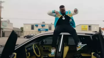 Off-white Vars World Leather Jack­et worn by Yo Gotti in No Fake Love music video