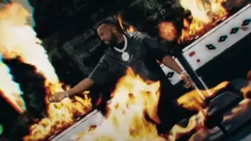 Prada Black Leather Boxy Shirt worn by Yo Gotti in No Fake Love music video