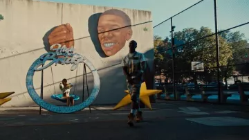 Kapital Blue Patches Zephyros Insane Shorts worn by A Boogie wit da Hoodie in Her Birthday [Official Music Video]