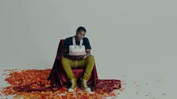Rick Owens Acid Green Mastodon Cargo Joggers worn by A Boogie wit da Hoodie in Her Birthday [Official Music Video]