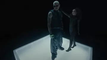 Junya Wantanabe x Innerraum Black Chest Rig Padded Vest worn by Chris Brown in City Of Dreams by Tyla Yaweh (Official Music Video)