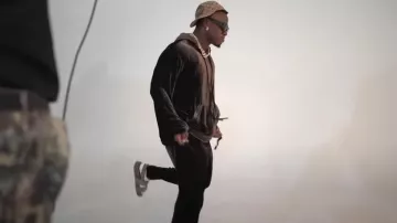 Uma Wang Brown Velvet Taveon Hoodie worn by DaBaby in Da FUKUMEAN (Freestyle) music video