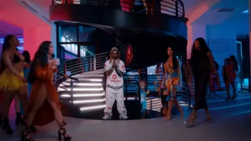 Balenciaga White, Red, & Navy Track.2 Sneakers worn by Lil Wayne in Main One (Official Music Video) with Mario feat. Tyga