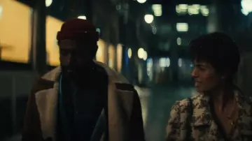 Boohoo man Borg Col­lar Coat  worn by Apollo (Lakeith Stanfield) as seen in The Changeling (S01E01)