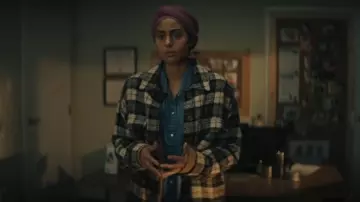 Banana Republic Oversized Italian Boucle Shirt Jacket worn by Emmy (Clark Backo) as seen in The Changeling (S01E02)