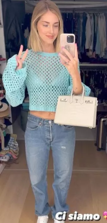 Chiara Ferragni Cf School Sneakers in Gray worn by Chiara Ferragni on her Instagram Story on September 9, 2023