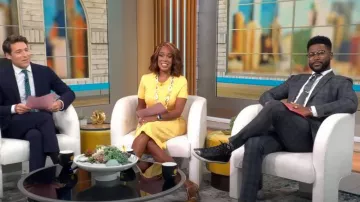 Robe Midi bicolore Fendi portée par Gayle King vue dans CBS Mornings le 11 septembre 2023