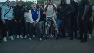 Ashluxe Blue & White Varsity Jacket worn by ArrDee in ONE DIRECTION by ARRDEE X @BugzyMalone (OFFICIAL VIDEO)
