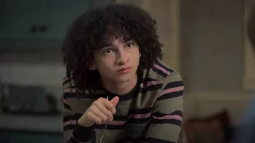 Welcome Medius Olive Striped Long Sleeve T-Shirt worn by Finn (Faly Rakotohavana) as seen in UnPrisoned (S01E05)