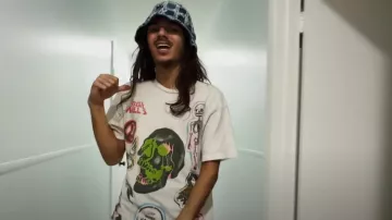 Gallery Dept. White Multi-Logo T-Shirt worn by BabyTron in RNF (Official Video)