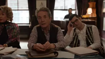 Moschino Embellished Vest worn by Cliff Demeo (Wesley Taylor) as seen in Only Murders in the Building (S03E07)