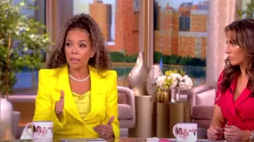 Sergio Hudson Belted Neon Wool-Crepe Blazer worn by Sunny Hostin as seen in The View on  September 12, 2023