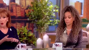 Rick Owens Luxor Geometric-Print Wrap Dress worn by Sunny Hostin as seen in The View on  September 12, 2023