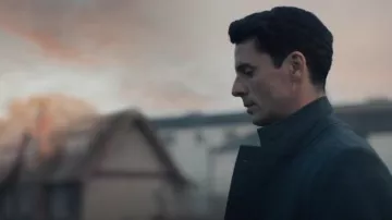 John Pearse Long Gray Wool Coat worn by Matthew Clairmont (Matthew Goode) as seen in A Discovery of Witches (S01E01)