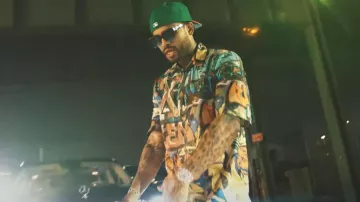 Off-White x Neen Allover Graffiti Shirt worn by Dave East in Still Here (Official Video)