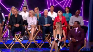 Marc Jacobs Scuba Striped Top worn by Julianne Hough as seen in Good Morning America on  September 13, 2023