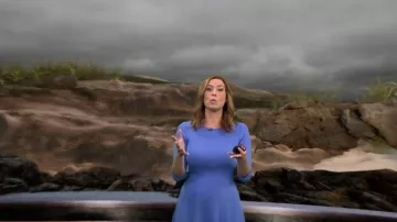 Eliza J Seamed Fit & Flare Dress portée par Stephanie Abrams comme vu dans CBS Mornings le 13 septembre 2023