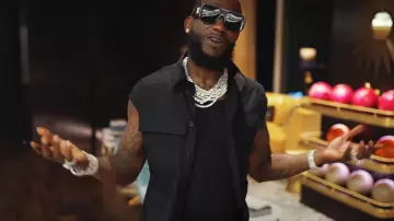 Burberry Black Cargo Pocket Sleeveless Shirt worn by Gucci Mane in Married with Millions [Official Music Video]